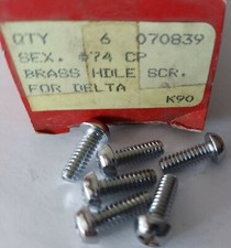 Lot of 6 - SEXAUER Cat. No. 070839. 74 CP Brass Hdle Screw for Delta Series 602