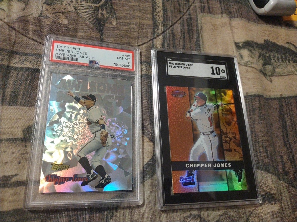 Chipper Jones Cards 1997 AWESOME IMPACT & 2000 Bowman