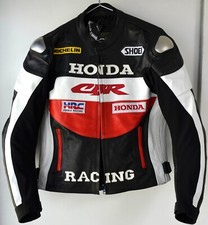 HONDA CBR Racing Motorcycle Biker Real Leather Jacket with Race Hump XL/XXL BNWT