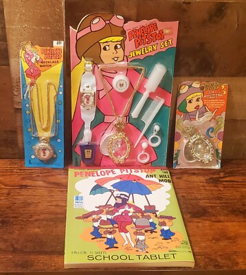 1969 & 1971 ''WACKY RACES'' H. Barbera ''PENELOPE PITSTOP'' Unused TOY LOT & TABLET