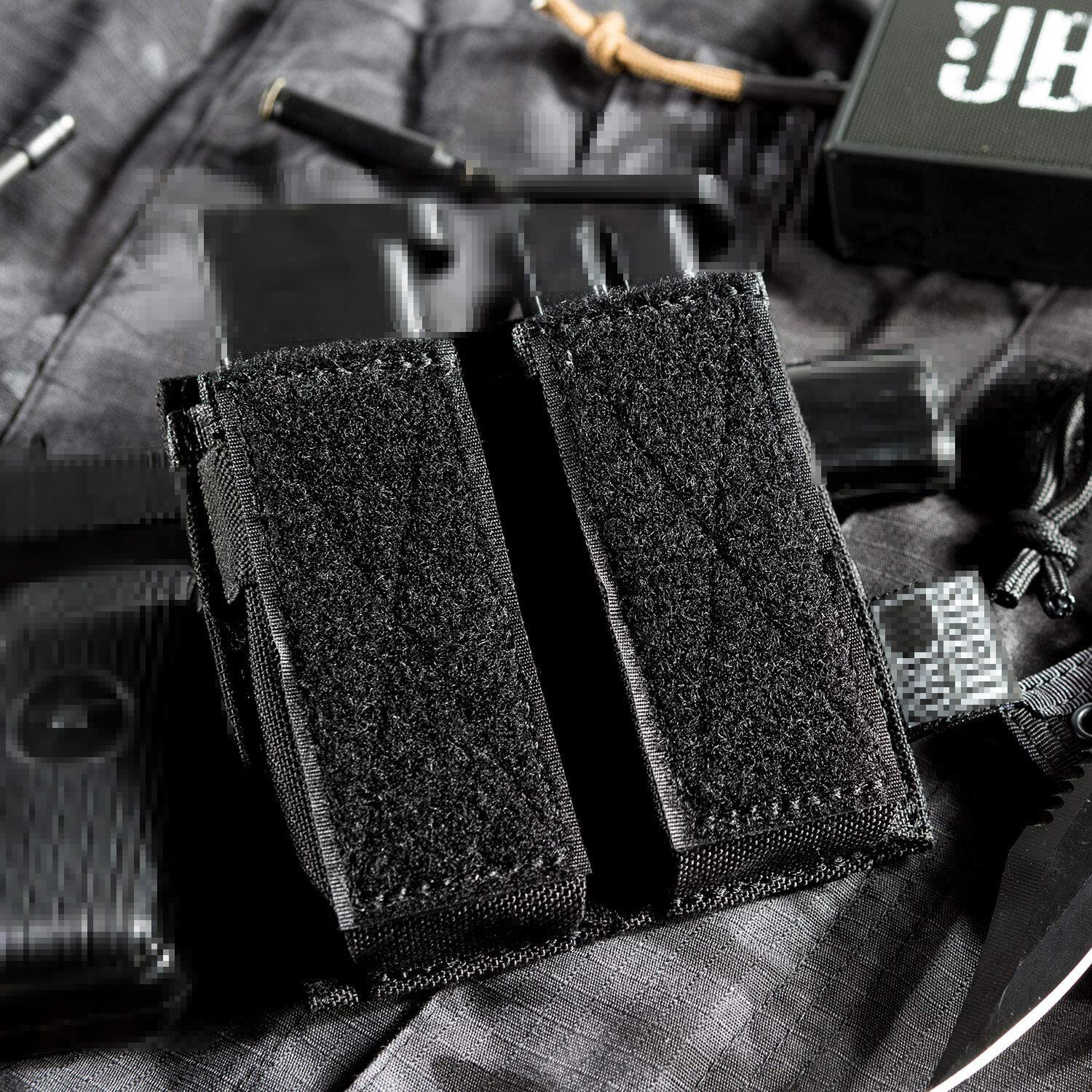 Pistol Double Magazine Holster 9MM Dual Stack Gun Mag Pouch Open-Top Ammo Holder-image