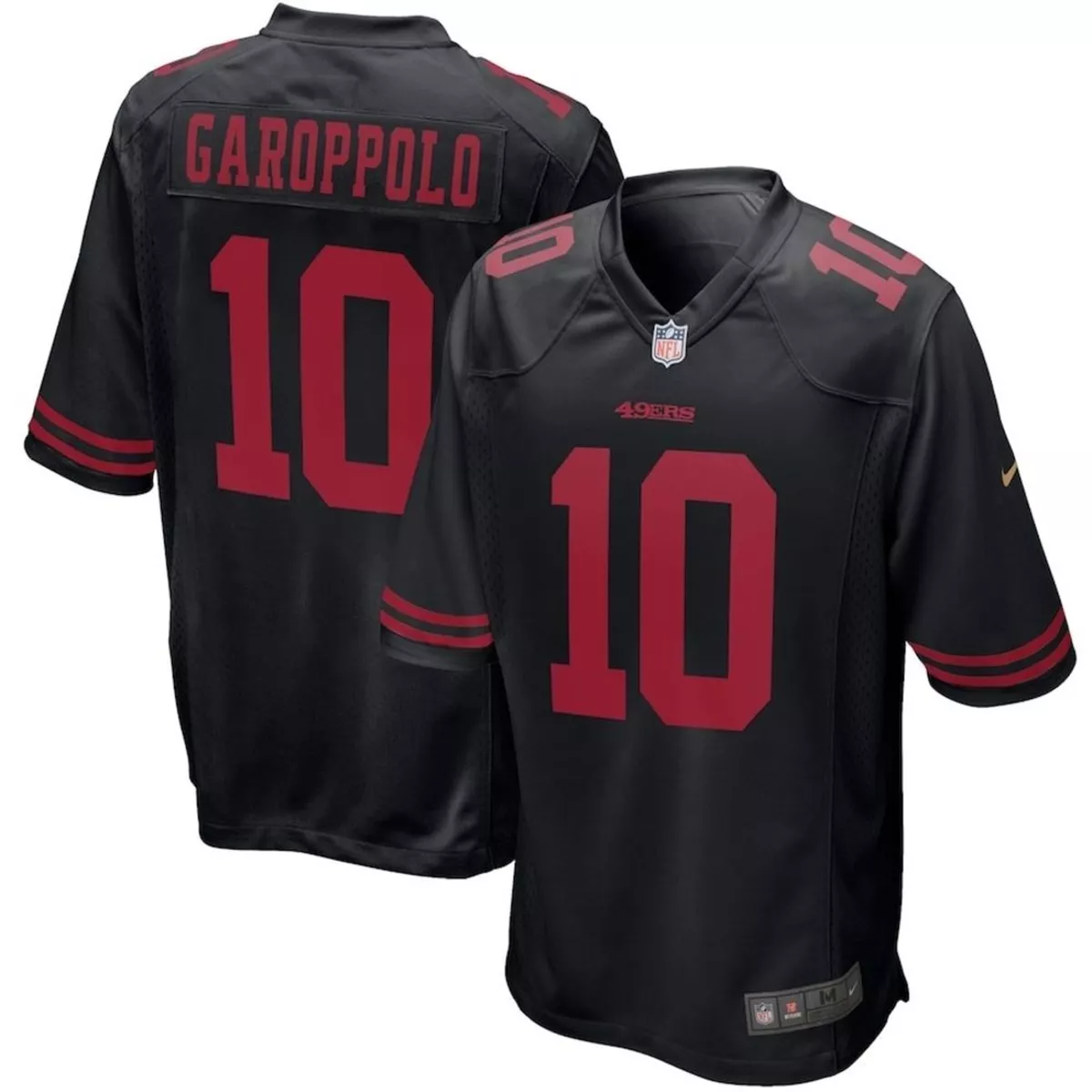 Nike San Francisco 49ers No10 Jimmy Garoppolo Black/Gold Super Bowl LIV 2020 Men's Stitched NFL Vapor Untouchable Limited Jersey