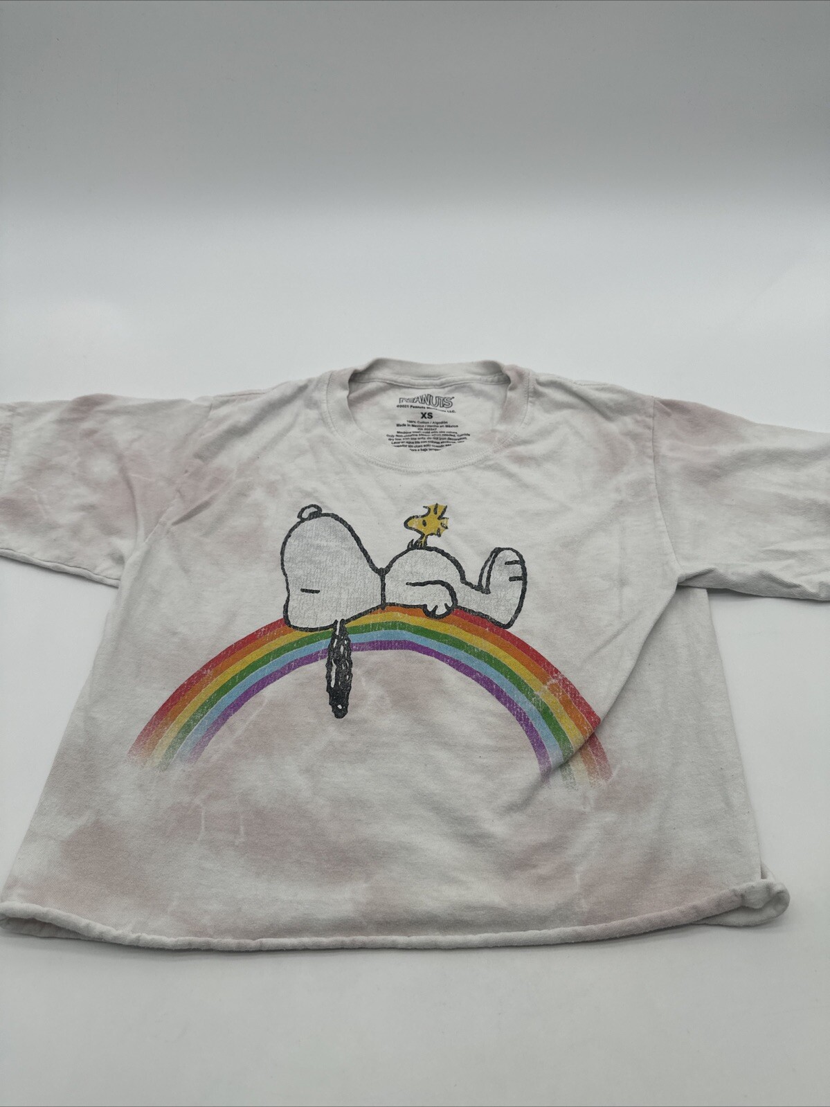 Women's XS White Peanuts Graphic Print T-Shirt #20290