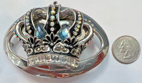 Vintage Butler & Wilson Crystal Large Crown Oval Belt Buckle - Rare - Picture 4 of 6