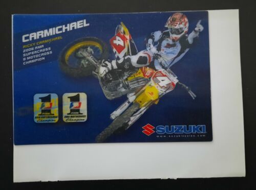 Vintage 2007 Hologram Card Ricky Carmichael  Makita Suzuki Motocross Supercross - Afbeelding 1 van 2