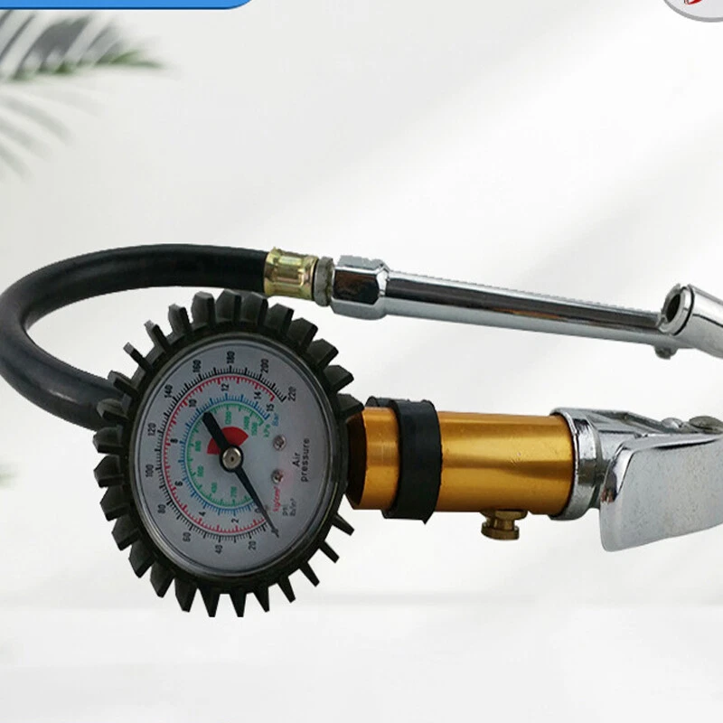 Pistola de presión de neumáticos de alta precisión para automóviles motocicletas con manguera flexible Foto 2 de 4
