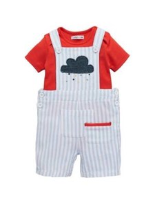 baby boy red dungarees