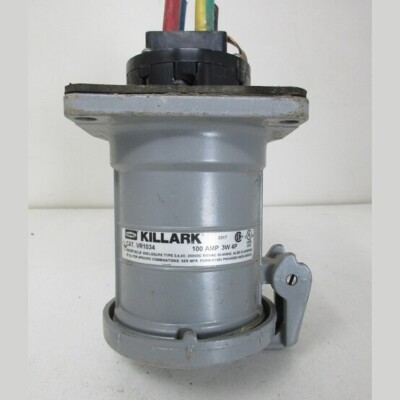 Killark VR1034 100 Amp 3 Wire 4 Pole Receptacle Connector 480V - 600V AC Wall