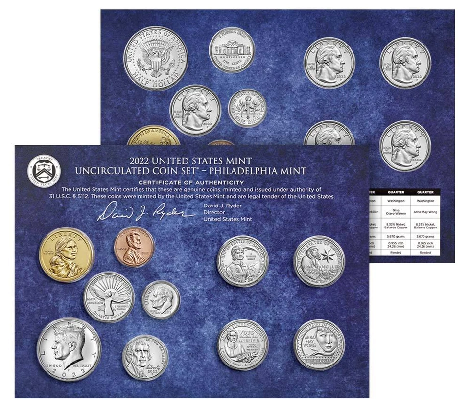 2022 US Mint Uncirculated Mint Set 20 Coin 22RJ Both P,D Sealed Box - Image 2 of 2