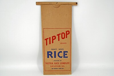 #ad Tip Top Brand Fancy White Rice Vetter Rice Co. Savannah Georgia Paper Bag VTG $19.99