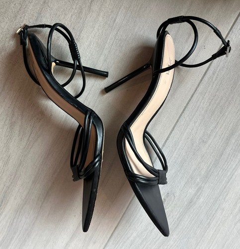 Zara Black Slingback Pointy Toe Stiletto Heels Shoes Women's Size 40 US 9 - Picture 7 of 11