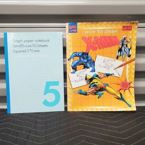 Vintage 1998 How to Draw X-Men Marvel Comics Sketch Drawing Bonus Graph Notebook