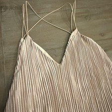 TOBI Women’s Light Champagne Pleated Dress Sz S New
