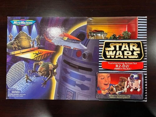Vintage Star Wars Micro Machines R2-D2 & Jabba's Palace Playset MIB Galoob 1994