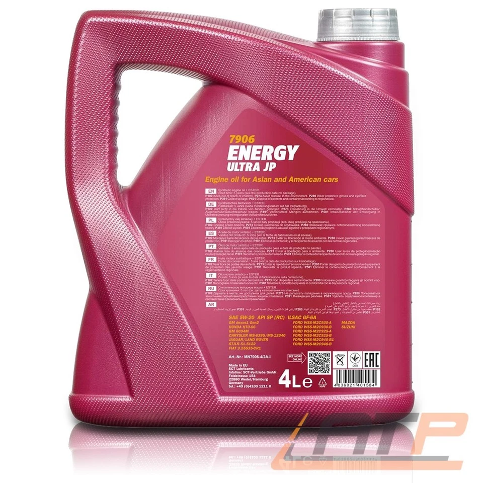 MANNOL 2x 4 L LITER ENERGY ULTRA JP 5W-20 MOTOR-ÖL MOTOREN-ÖL - Bild 2 von 2