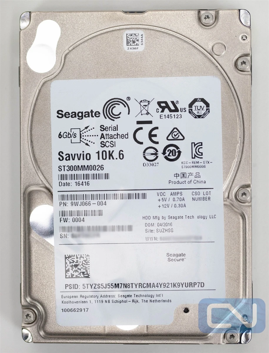 Disco Duro Seagate Savvio 300GB SAS 2.5" 10K RPM - 16MB Cache, Interfaz SAS, Para Servidores