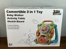 NEW iPlay iLearn Covertible 3 In 1 Toy Baby Walker Activity Table Sketch Board