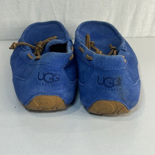 UGG® Men's Chester Blue Suede Moccasin Slippers Size 9 - Picture 4 of 7