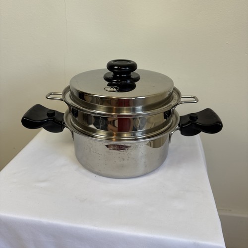 Saladmaster Versa Tec Tp304-316 9" 3 Quart Sauce Pan W insert Steamer Vapo Lid