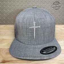 3 NAILS CROSS  POLY/ WOOL BLEND SNAPBACK BASEBALL CAP  CHRISTIAN CROSS JESUS