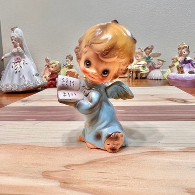 Josef Originals Christmas Angel Boy Figurine, Vintage Josef Holiday Figurines