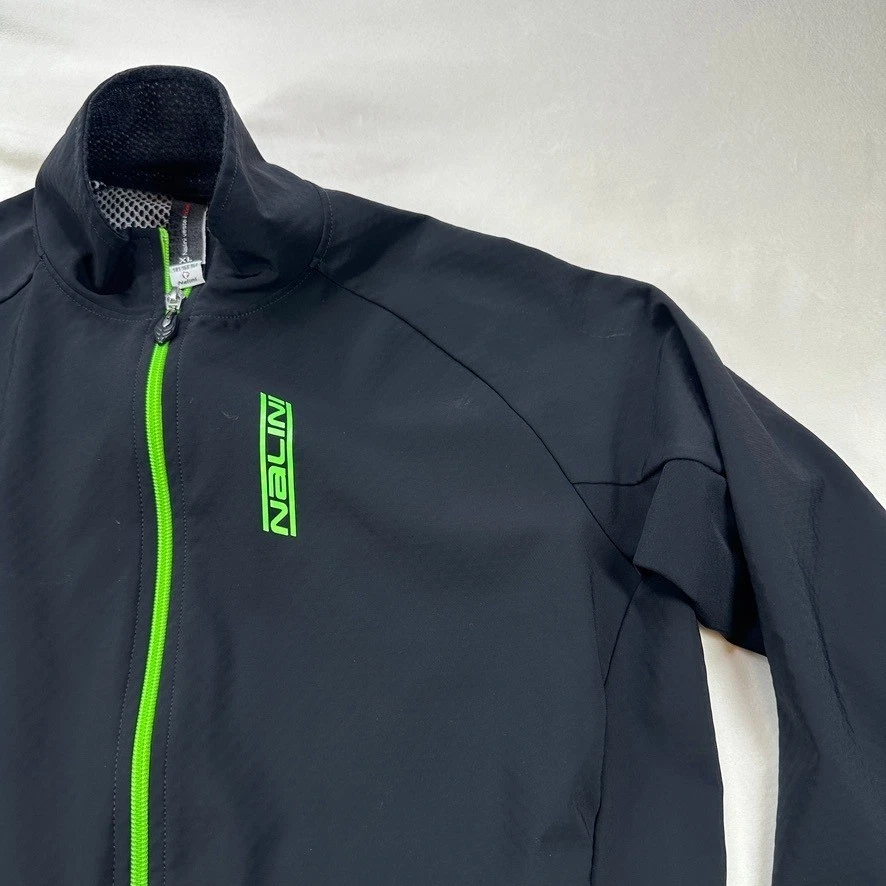 Chaqueta de Ciclismo Nalini Negra Verde Neón Cremallera Completa Para Hombre XL Transpirable Foto 4 de 4