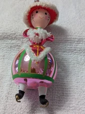 Vintage De Carlini ITALIAN blown glass Christmas Ornament Dutch Girl 