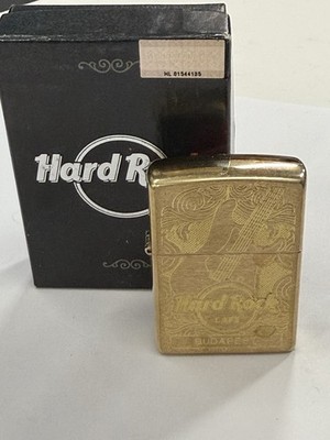ZIPPO 2018 HARD ROCK CAFE BUDAPEST ENGRAVED BRASS LIGHTER UNFIRED IN BOX C489