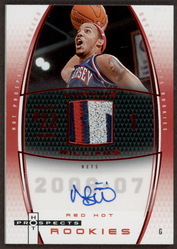 2006-07 Fleer Basketball Hot Prospects Marcus Williams Red Hot /50 #78 RC Auto - Picture 1 of 2