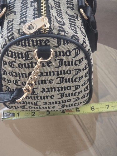 Juicy Couture Black Beige Jaquar Bestsellers Fame Satchel Bag Purse NWT $99 - Picture 12 of 13