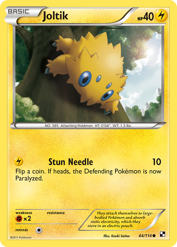 JOLTIK 44/114 COMMON BLACK & WHITE POKEMON LIGHTLY PLAYED
