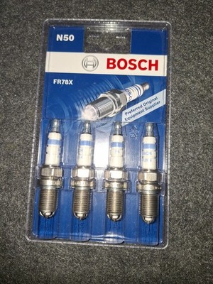 Bosch FR78X N50 Zündkerzen Super 4 Verschleißfest Robust Auto Pkw Kfz 4er Pack