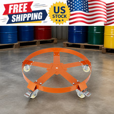 Heavy Duty 55 Gallon Drum Dolly – 1250 lbs Steel Barrel Cart with 5 Swivel Caste
