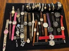 VINTAGE WATCH COLLECTION 35 LOT TIMEX GENEVA CHATOM BLACLABEL & VARIOUS BRANDS