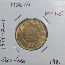 Italia 200 lire, 1981   -  km 105