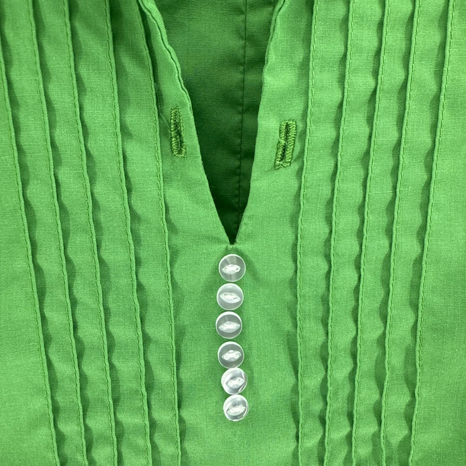 Vestido Mod Vintage Cambio Verde Claro Brillante Sin Bolsillos Talla Foto 3 de 4