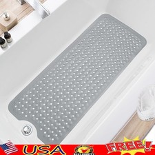 Non-Slip Rectangular Bath Mat W/ Suction Cups Safety Anti-Slip Shower Mats New