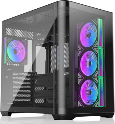 ATREUS BT4 Schwarzes Mid-Tower E-ATX Gaming PC Gehäuse, Gebogenes Tempered Glass