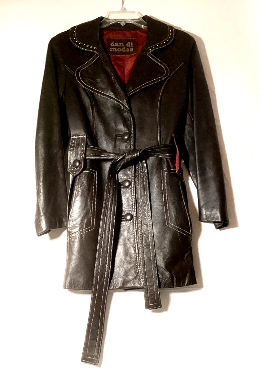 Vintage Leather Trench Coat In Vintage Outerwear Coats & Jackets