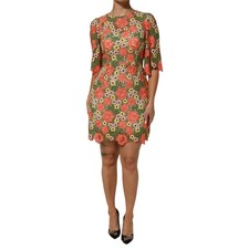 DOLCE & GABBANA Dress Multicolor Floral Embroidery Aline Mini IT40/US6/S 4430usd