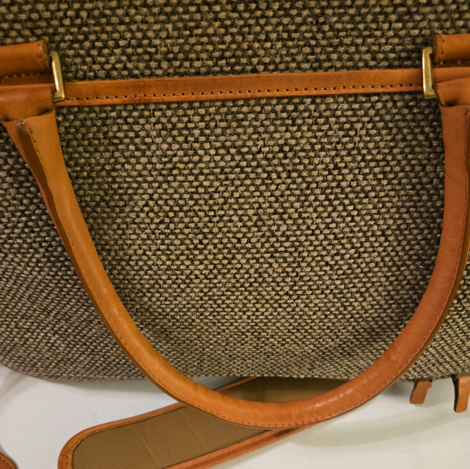 Vintage Hartmann Tweed Leather Duffle Bag Carry-On Weekender 14” USA Made - Image 2 of 4