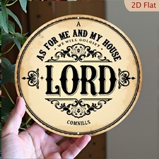 As For Me And My House We Will Serve The Lord Metal Sign Vintage Faith Decor