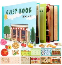 QUIET BOOK 3+ Years Fruit and Vegetable Supermarket (New) MONTESSORI Busy Book