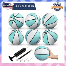 6 Pack Water Pool Basketballs Swimming Pool Rubber Basketball 8 Inch Water Blue