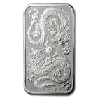 2020 Australia Rectangular Dragon BU Queen Elizabeth II 1oz .999 Silver bar