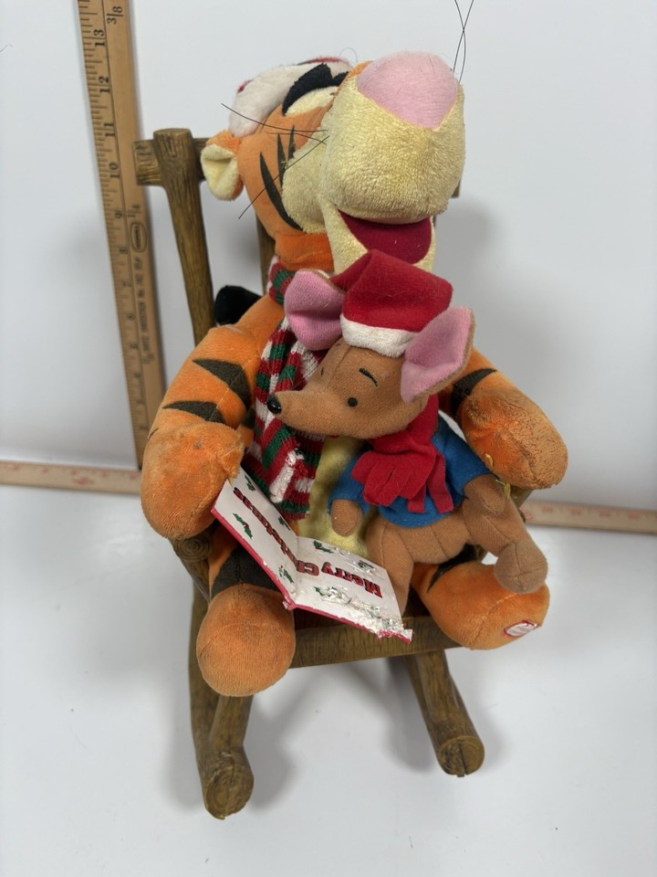 Gemmy Disney Christmas Animated Winnie the Pooh Tigger & Roo Rocking ...