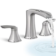 3 Hole Roman Tub Faucet Waterfall Brass Brushed Nickel Bathtub Faucet Set, Hi...