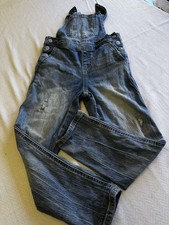 Cat  Jack Girls' Blue Denim Distressed Overalls Stretch Skinny Med Wash Med 8 