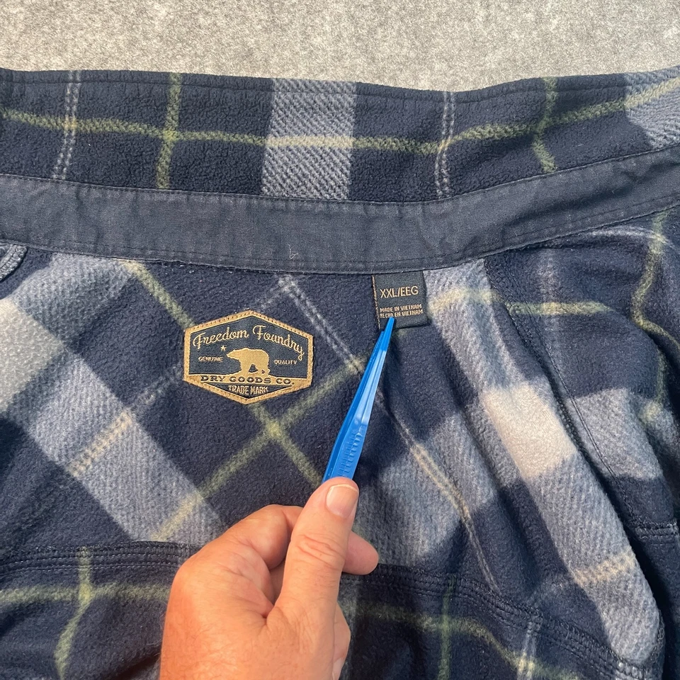 Men's XXL/EEG Fleece Shirt Jacket Outerwear Freedom Foundry Dry Goods Co. Plaid - Image 4 of 4