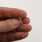 Oval Blue Sapphire Earring Studs 6 x 4 Real 14k Natural Sapphire Yellow gold — photo 4